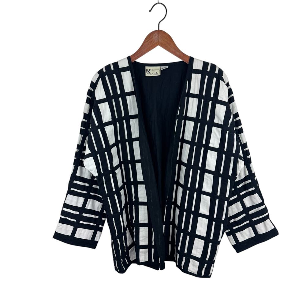 Yak Magik Woven Cotton Jacket S Geometric Art Abstract Unique